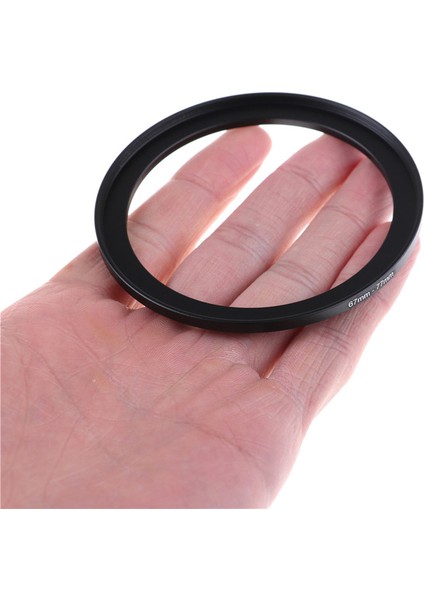 67-77MM Metal Yükseltme Lensi Filtre Halkası Adımlama Adaptörü Siyah (Yurt Dışından)