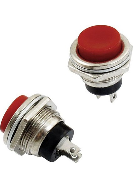 x Anlık Spst No Kırmızı Yuvarlak Başlıklı Basmalı Düğme Anahtarı Ac 125V 3A (Yurt Dışından)