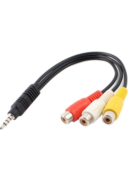 3.5mm Erkek Tak - 3 Rca Dişi Ses Video Av Kablosu 22CM (Yurt Dışından) fiyatları