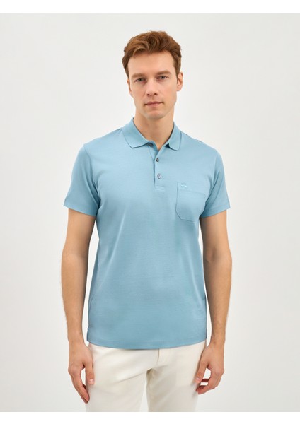 Erkek Regular Fıt Polo Yaka Tişört-Mint