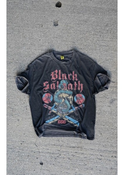 Black Sabbath Born Again Yıkamalı Oversize T-Shirt