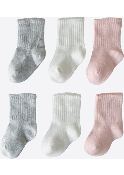 Organik Bebek 6'lı Çorap Pembe