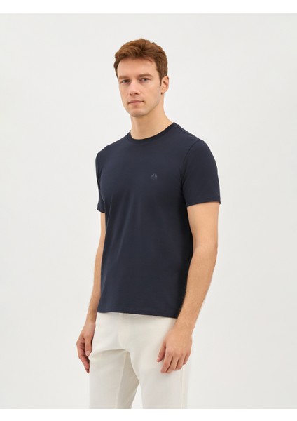 Erkek Modern Fıt Tişört-Lacivert modelleri