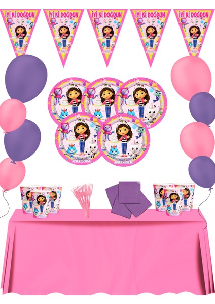 Gaby's Dollhouse Gabbynin Hayal Evi Doğum Günü Parti Malzemeleri Süsleri Seti
