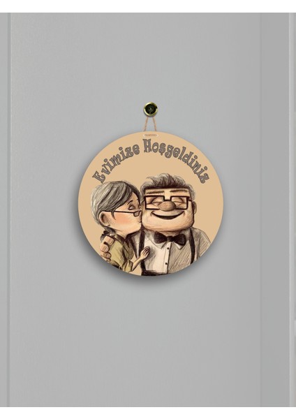 Modern Dekoratif Mutlu Sevimli Çift Ahşap Kapı Süsü modelleri