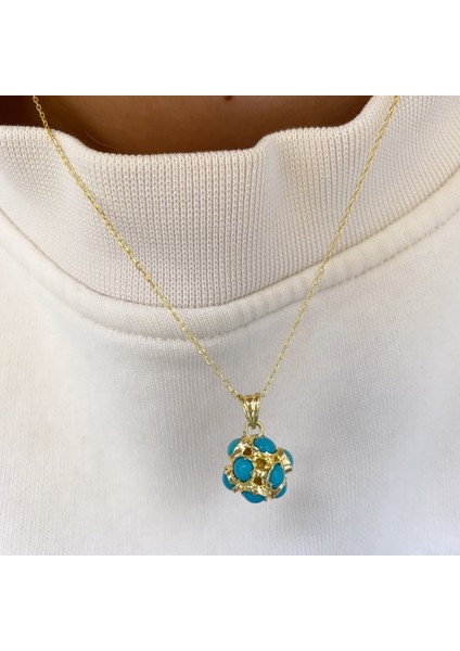 Gümüş Firuze Taşlı Kolye