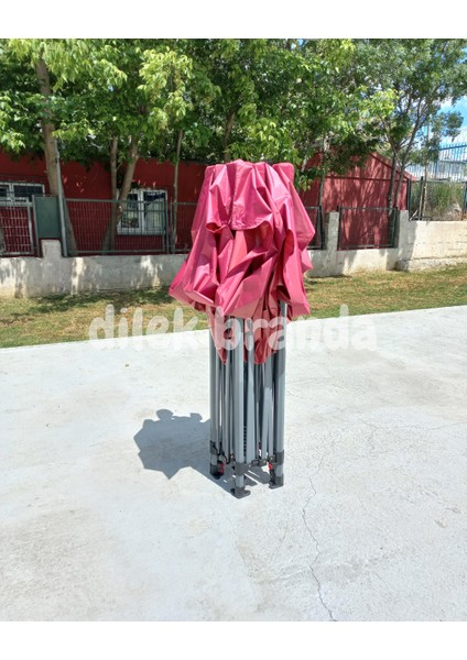 PREMİUM Serisi Altıgen Profil 3x3 Katlanır Çardak (Bordo) modelleri