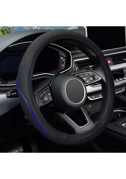 MC1003NAZ Premium Suni Deri Direksiyon Kılıfı Mavi