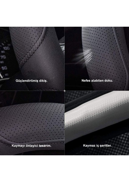 MC1003NAZ Premium Suni Deri Direksiyon Kılıfı Mavi