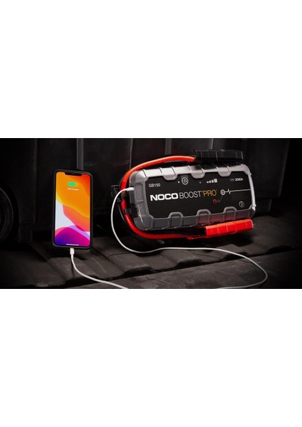 Genius GB150 12V 3000AMP Ultrasafe Lityum Akü Takviye + Powerbank + LED Lamba