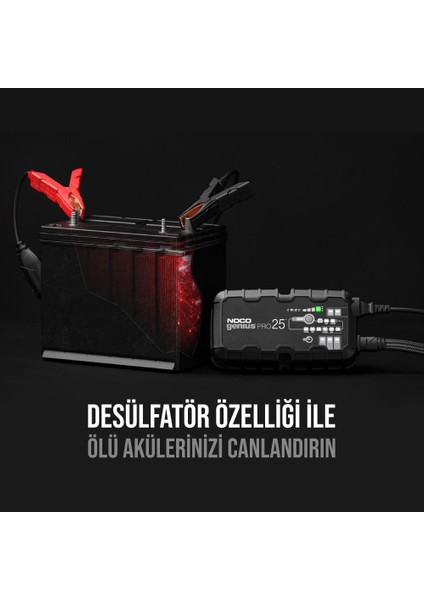 GENIUSPRO25 6V/12V/24V 1000A Akıllı Akü Şarj ve Akü Bakım/desülfatör/power Supply