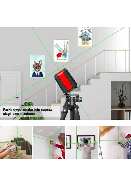 KBL91GTP 30 Metre Profesyonel Yatay ve Dikey Otomatik Hizalamalı Yeşil Çapraz Çizgi Lazer Distomat + Tripod