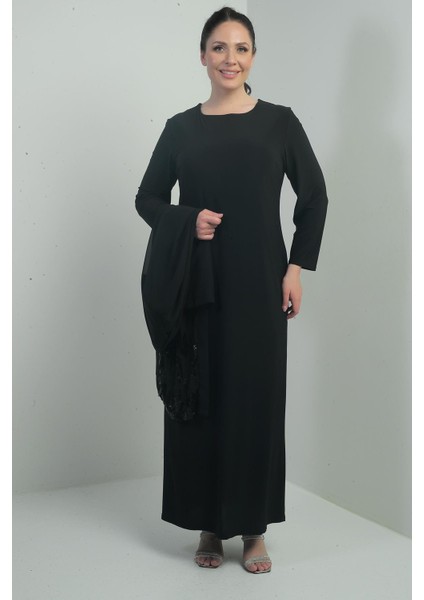 Kadın Önü Pulpayet Şifon Ceket Astarlı Kollu Sandy Uzun Elbise Büyük Beden 2'li Takım modelleri