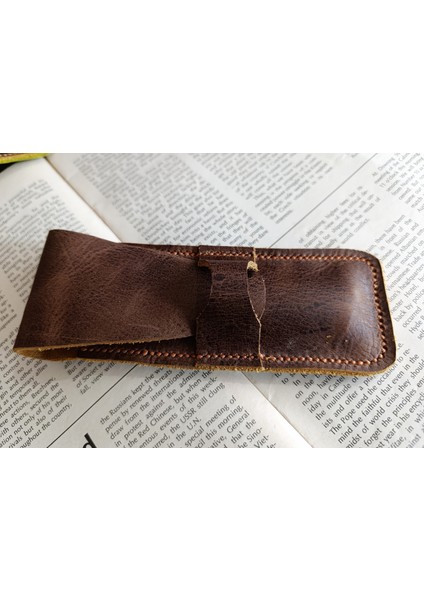 Crazy Hors Hakiki Deri El Emeği Özel Kalemleriniz Için Kalemlik Kalem Kutu 27 cm 6 cm K15E