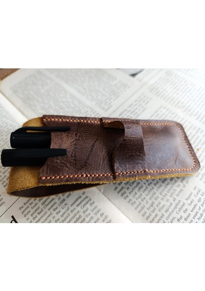 Crazy Hors Hakiki Deri El Emeği Özel Kalemleriniz Için Kalemlik Kalem Kutu 27 cm 6 cm K15E modelleri