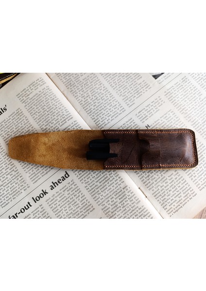 Crazy Hors Hakiki Deri El Emeği Özel Kalemleriniz Için Kalemlik Kalem Kutu 27 cm 6 cm K15E fırsatları