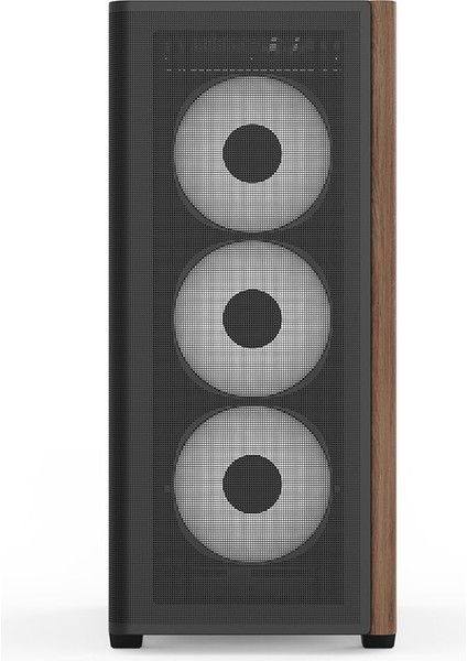 D501A Black 4X12CM A-Rgb Fanlı, Ahşap Ön Panel Detaylı, Tempered Cam Yan ve Mesh Ön Panel, USB Type-C, Atx Bilgisayar Kasası (AE-D501A-BK)