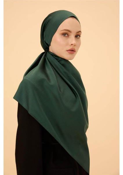 Osmanlı Yeşili Düz Çift Taraflı İpek Şal Modeli