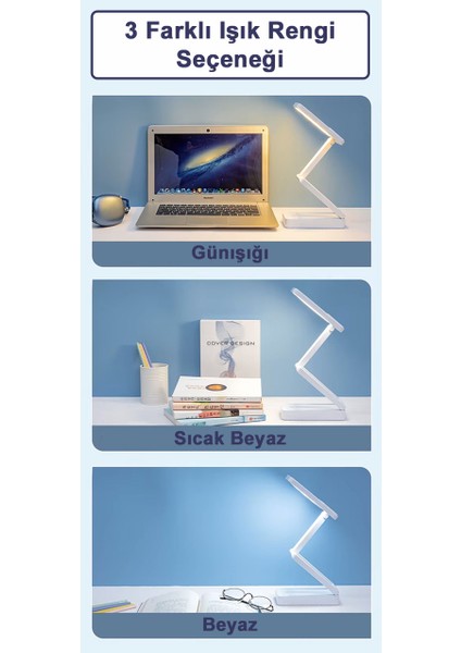 Masaüstü Şarjlı Katlanabilir Portatif LED Aydınlatma / GT-CL11G