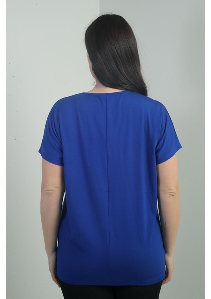 Kadın Omuzu Taş Baskılı V Yaka Yarasa Kol B.b. Bluz fırsatları