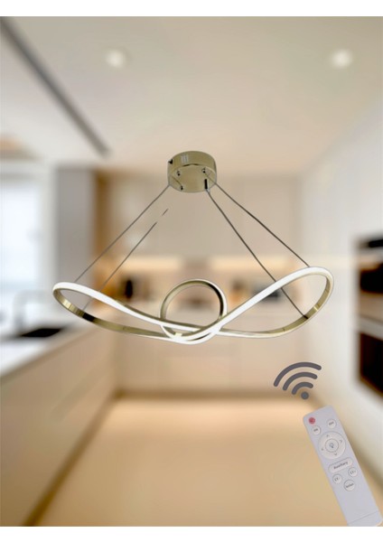 Modern Eskitme Papyon Model 3 Renk Kumandalı (Beyaz & Sarı & Günışığı) LED Avize