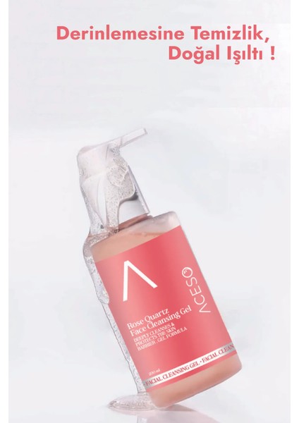 Aceso Cosmetics Gül Kuvars Yüz Temizleyici Jel 200 ml modelleri