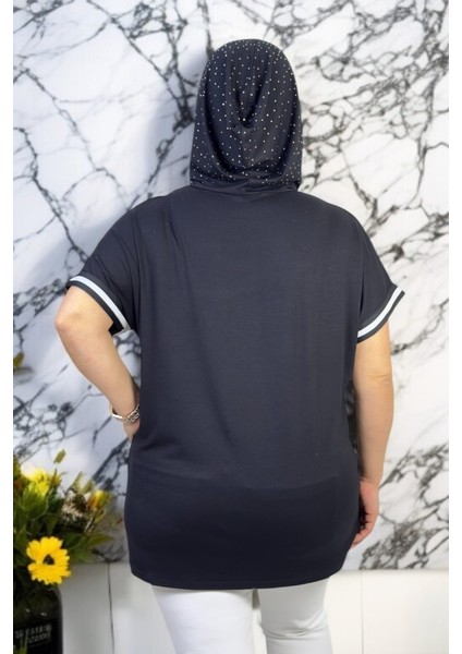 Kapşonu Taş Süslemeli Kol Ağızları Ribanalı Büyük Beden Bluz modelleri