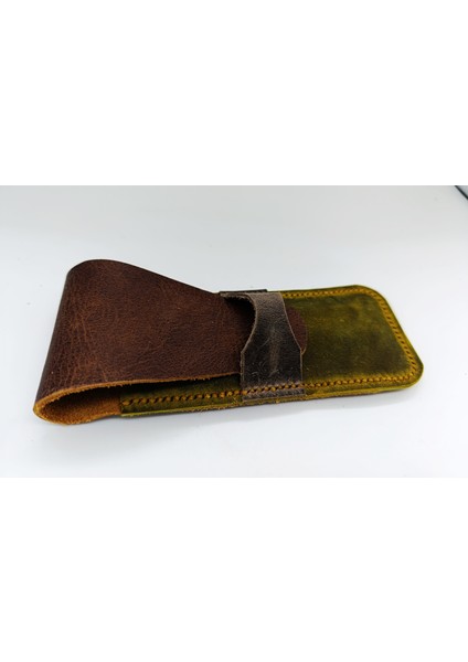 Crazy Hors Hakiki Deri El Emeği Özel Kalemleriniz Için Kalemlik Kalem Kutu 27 cm 6 cm K15F