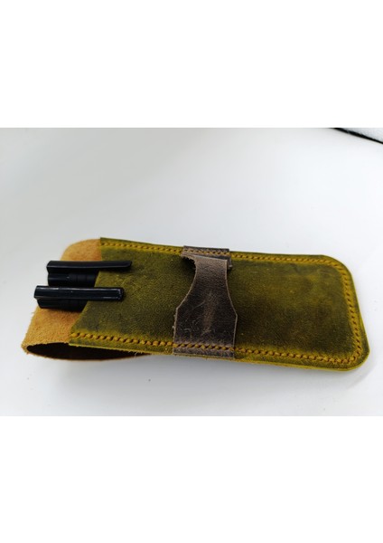 Crazy Hors Hakiki Deri El Emeği Özel Kalemleriniz Için Kalemlik Kalem Kutu 27 cm 6 cm K15F fırsatları