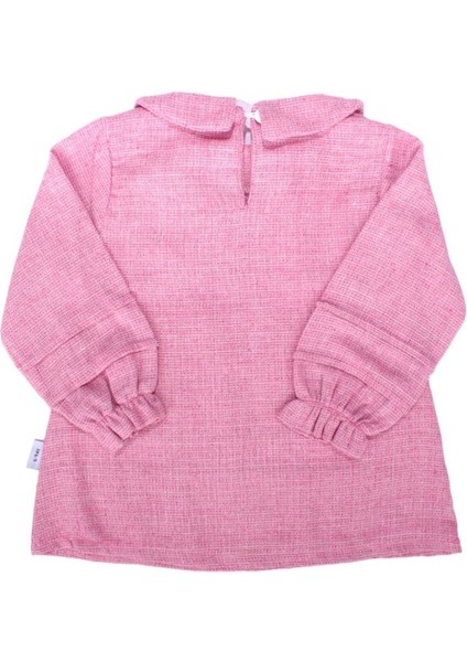 Kız Bebek Pembe Önü Fırfırlı Güpürlü Elbise - 1012853