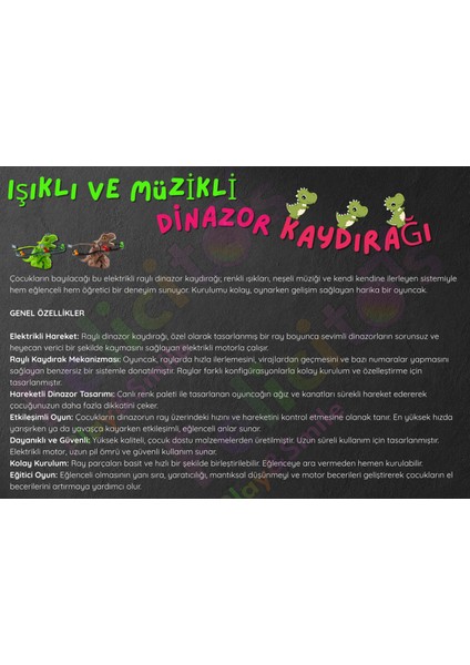 Işıklı Müzikli Dinazor Kaydırağı