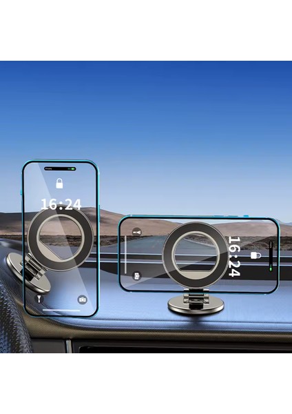 Katlanabilir 360° Dönebilen Ultra Süper Manyetik Araç Içi Telefon Tutucu