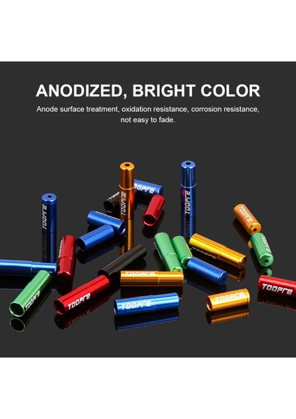 5mm-Fren-Mavi Tarzı Toopre Lot Bisiklet Kablo Kapağı Alüminyum Alaşımlı Tb Dağ Yol Bisikleti Vites Fren Kablosu Uçları Hat Kapağı Tel Boru Fişleri (Yurt Dışından) fırsatları