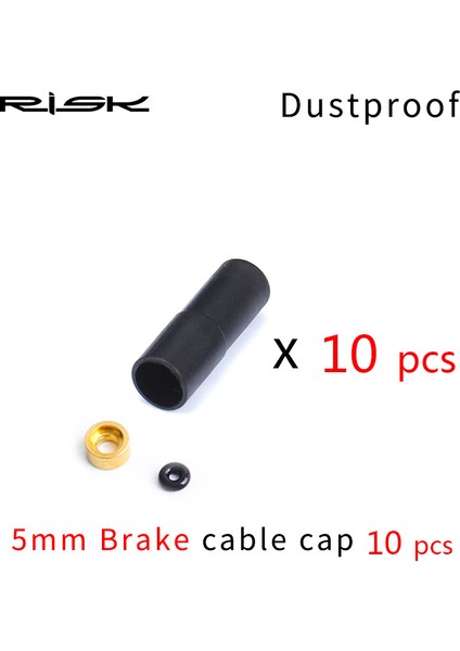 Toz GEÇIRMEZ-FREN-10PC Tarzı Rısk Bisiklet Fren Kablosu Uç Kapağı Conta Halkası Parçaları Toz Geçirmez Dış Kablo Boru Ucu Ucu Kapağı Mtb Yol Bisikleti Vites Fren (Yurt Dışından)