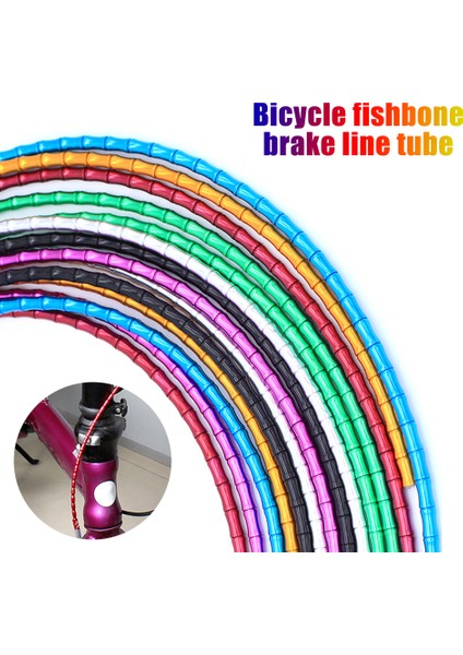 No.6 Stili Bisiklet Fren Kablo Seti Attırıcı Konut Koruma 1 M Alüminyum Alaşımlı Evrensel Bisiklet Mtb Bisiklet Balık Kılçığı Fren Vites Kablosu (Yurt Dışından)