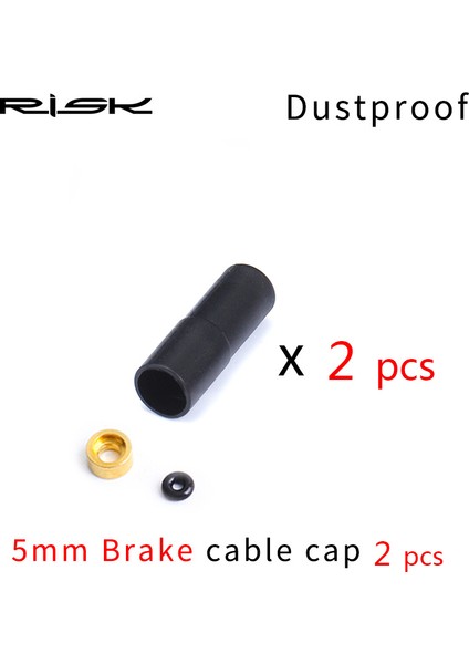 Toz Geçirmez-Fren-2pc Tarzı Rısk Bisiklet Fren Kablosu Uç Kapağı Conta Halkası Parçaları Toz Geçirmez Dış Kablo Boru Ucu Ucu Kapağı Mtb Yol Bisikleti Vites Fren (Yurt Dışından)