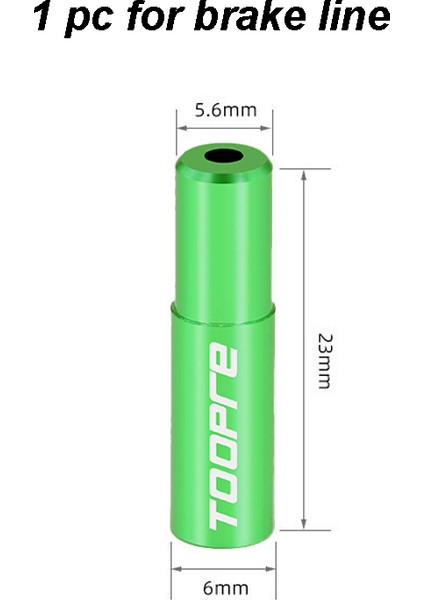 5mm-Fren-Yeşil Tarzı Toopre Bisiklet Kablo Kapağı Alüminyum Alaşımlı Tb Dağ Yol Bisikleti Vites Fren Kablosu Uçları Hat Kapağı Tel Boru Fişleri (Yurt Dışından)