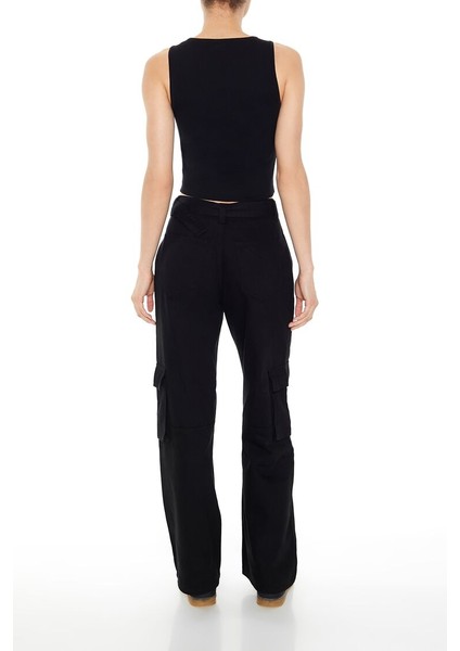 Kemerli Straight Kargo Pantolon