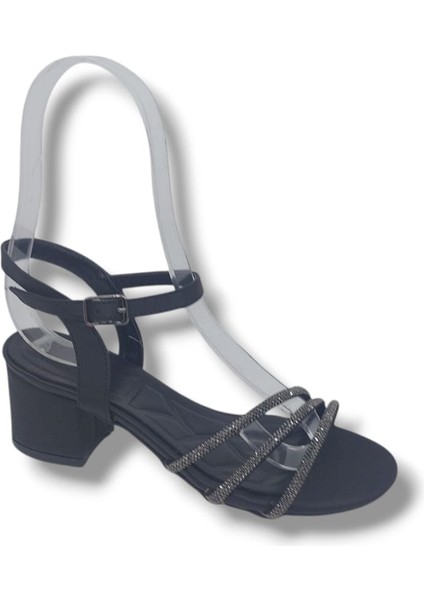 475 Kadın Siyah Pırıltılı Kalın Topuklu Abiye Ayakkabı fiyatları