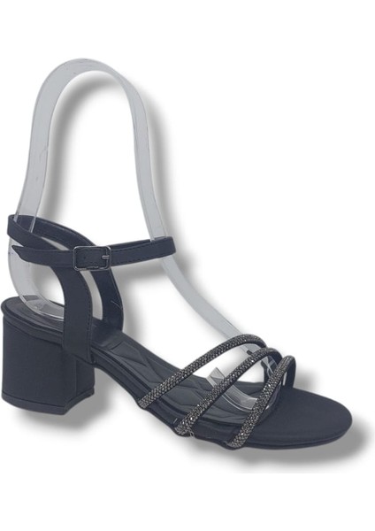 475 Kadın Siyah Pırıltılı Kalın Topuklu Abiye Ayakkabı fırsatları