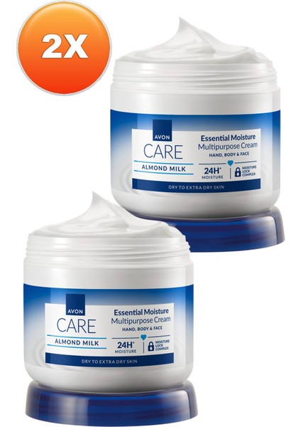 Care Gliserin ve Badem Sütü Içeren Nemlendirici El, Yüz ve Vücut Kremi 400 Ml. Ikili Set