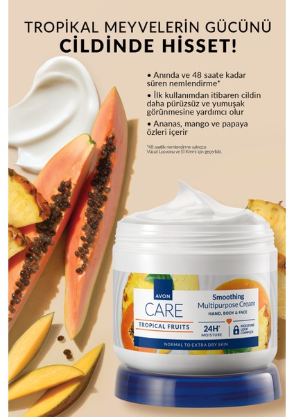 Care Tropical Fruits Ananas, Mango ve Papaya Özlü El ve Vücut Kremi 400 ml