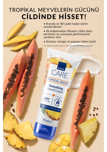 Care Tropikal Meyve Özlü El Kremi Ananas Mango Papaya 75 ml Yoğun Nemlendirme modelleri