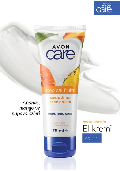 Care Tropical Fruits Ananas, Mango ve Papaya Özlü El Kremi 75 Ml. Ikili Set