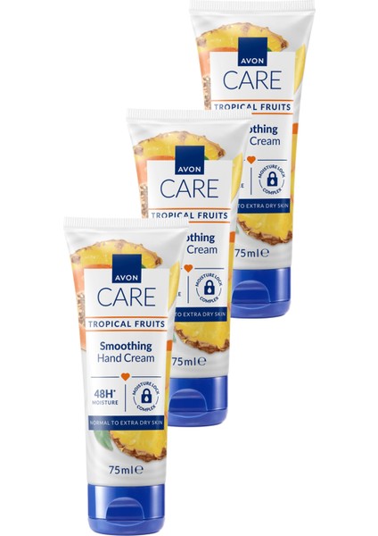 Care Tropical Fruits Ananas, Mango ve Papaya Özlü El Kremi 75 Ml. Üçlü Set