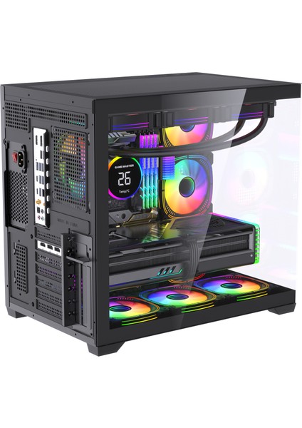 F-7 Lite V2 Gaming Atx Akvaryum Kasa Uzaktan Kumandalı 7 Rgb Fan