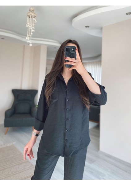 Keten Gömlek Palazzo Pantolon Takım modelleri