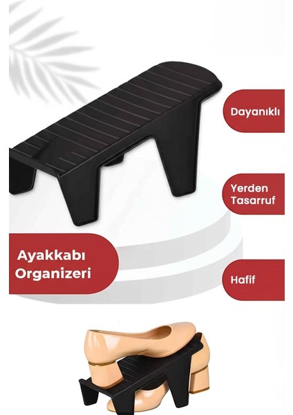 20 Adet Tekli Ayakkabı Rampası, Dolap Içi Düzenleyici, 2 Kat Yer Açan Ayakkabılık Organizer