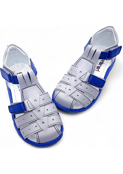 Ortopedik Erkek Çocuk Sandaleti Cayman Serisi CYM2404p Gri Saks 27