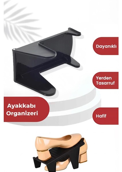 20 Adet Tekli Ayakkabı Rampası, Dolap Içi Düzenleyici, 2 Kat Yer Açan Ayakkabılık Organizer
